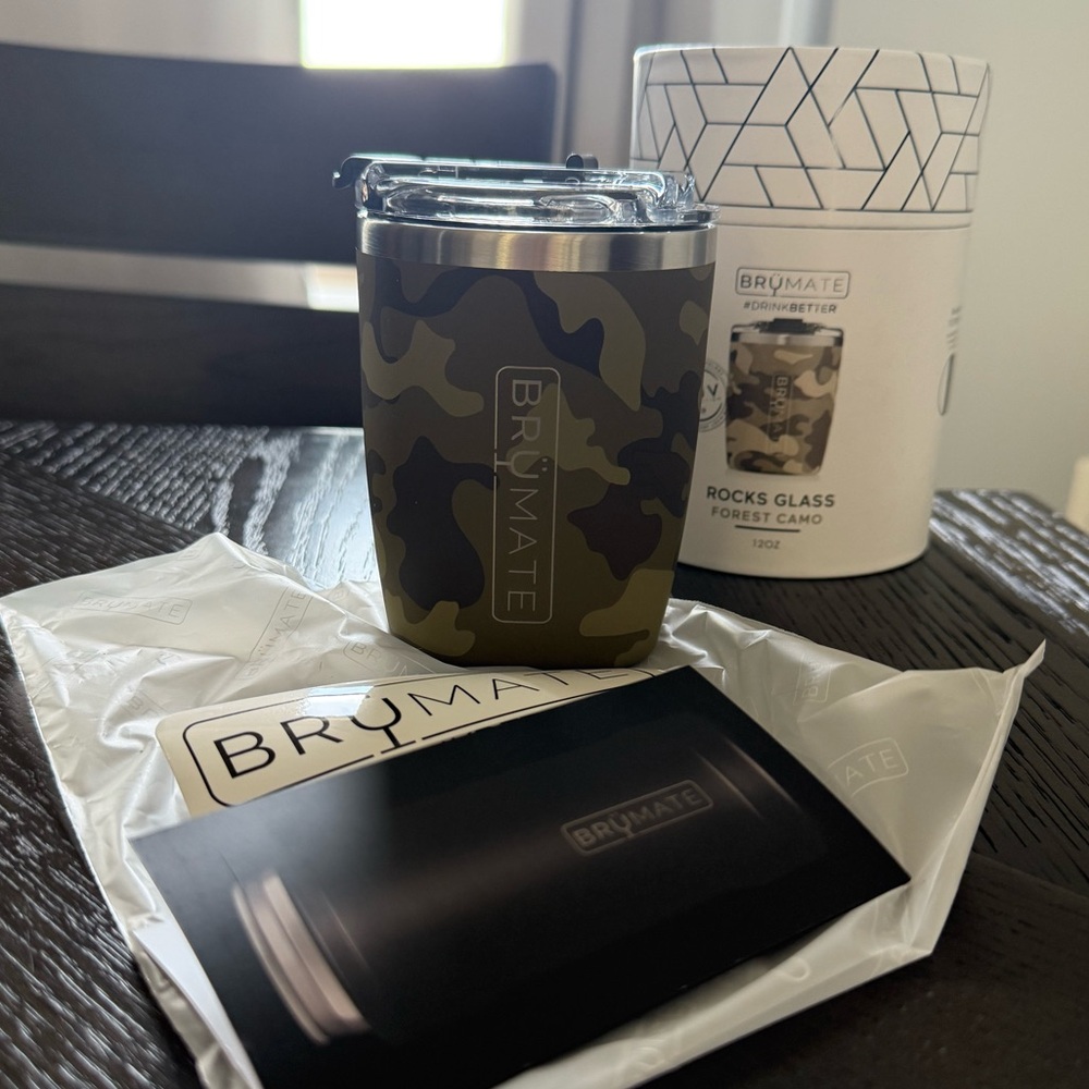 Brumate Rocks Glass 12oz tumbler Forest Camo